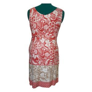 Tommy Bahama tropical floral print sleeveless dress with a drawstring waist M